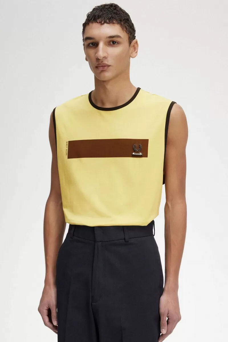 fred perry herren-t-shirt mit print farbe dirty lime
