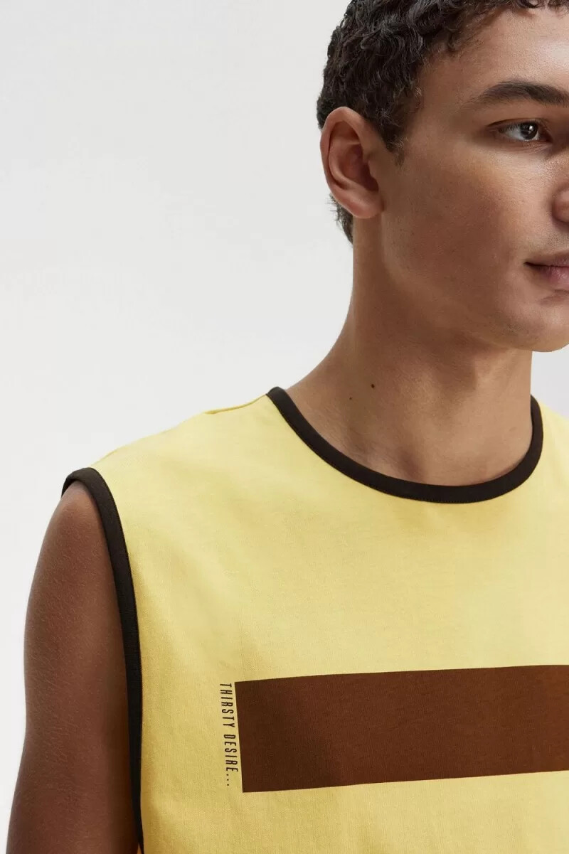 fred perry herren-t-shirt mit print farbe dirty lime