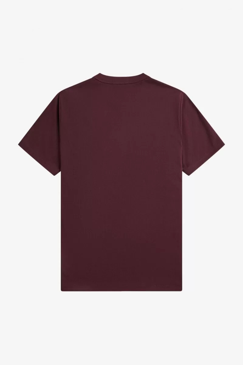 fred perry herren-t-shirt mit stickerei weinrot