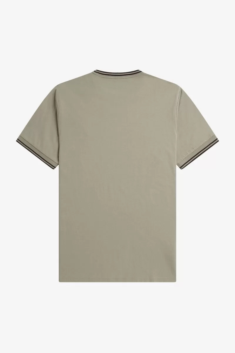 fred perry twin tipped herren-t-shirt warmgrau dunkelrot