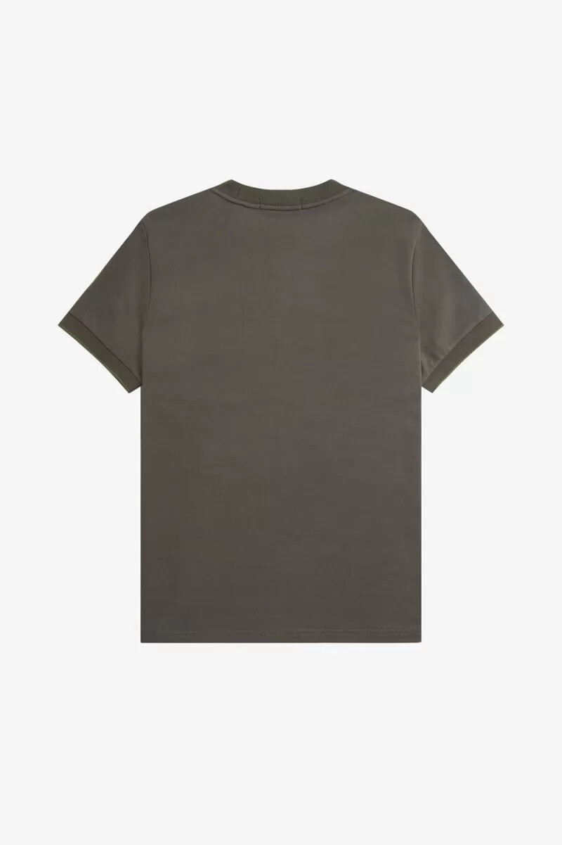 fred perry herren-t-shirt mit zwei aufgesetzten taschen feldgrün