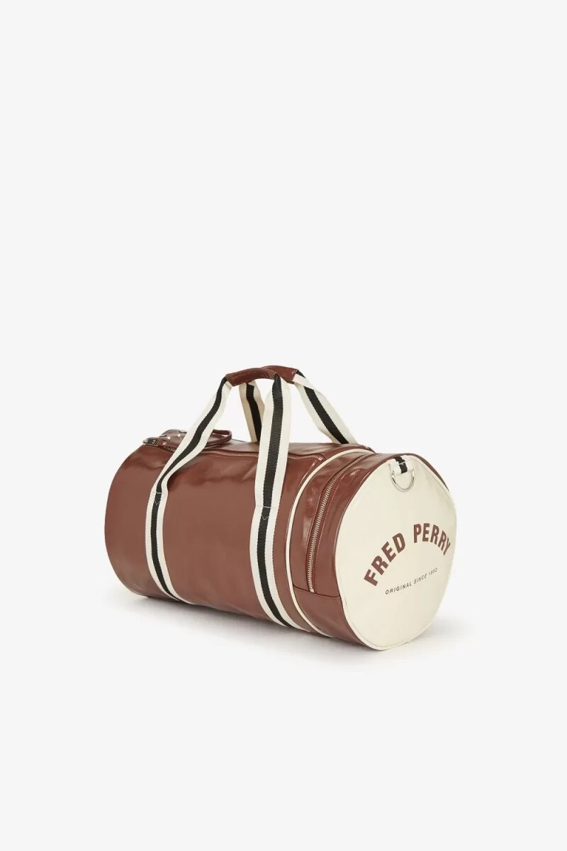 fred perry classic barrel herrentasche whiskybraun