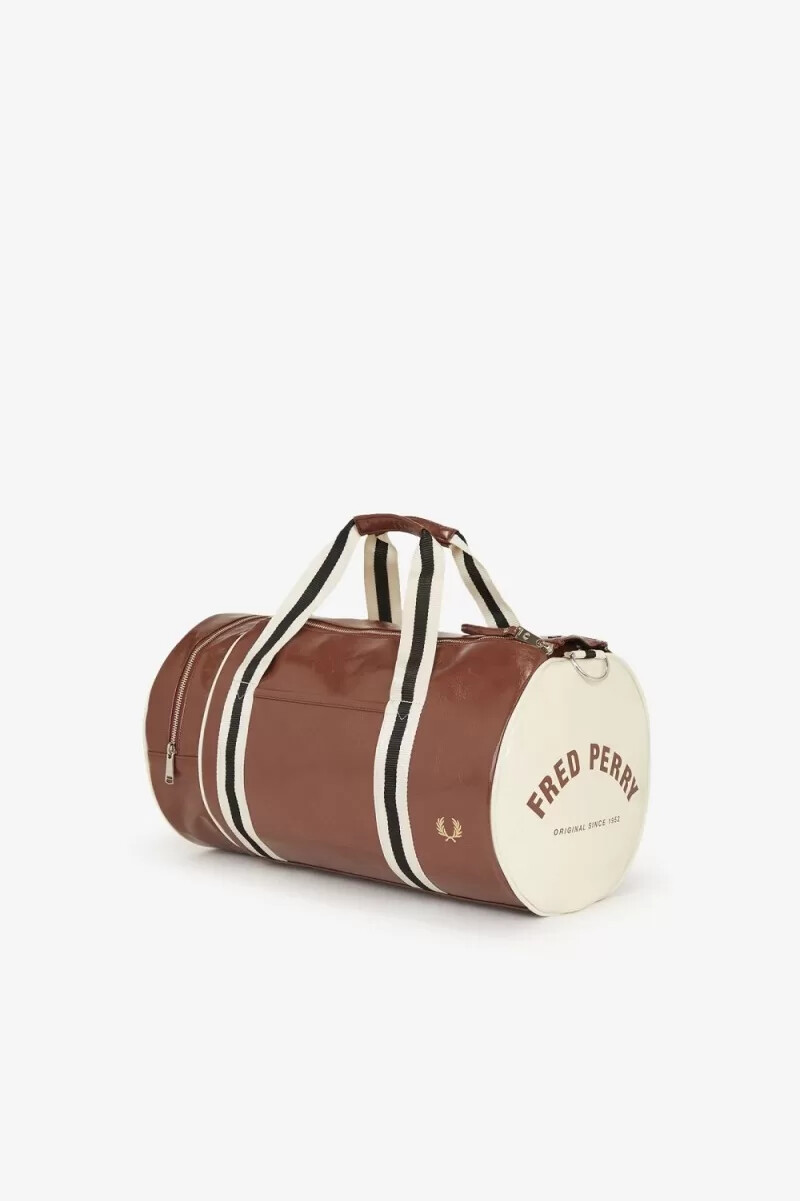 fred perry classic barrel herrentasche whiskybraun