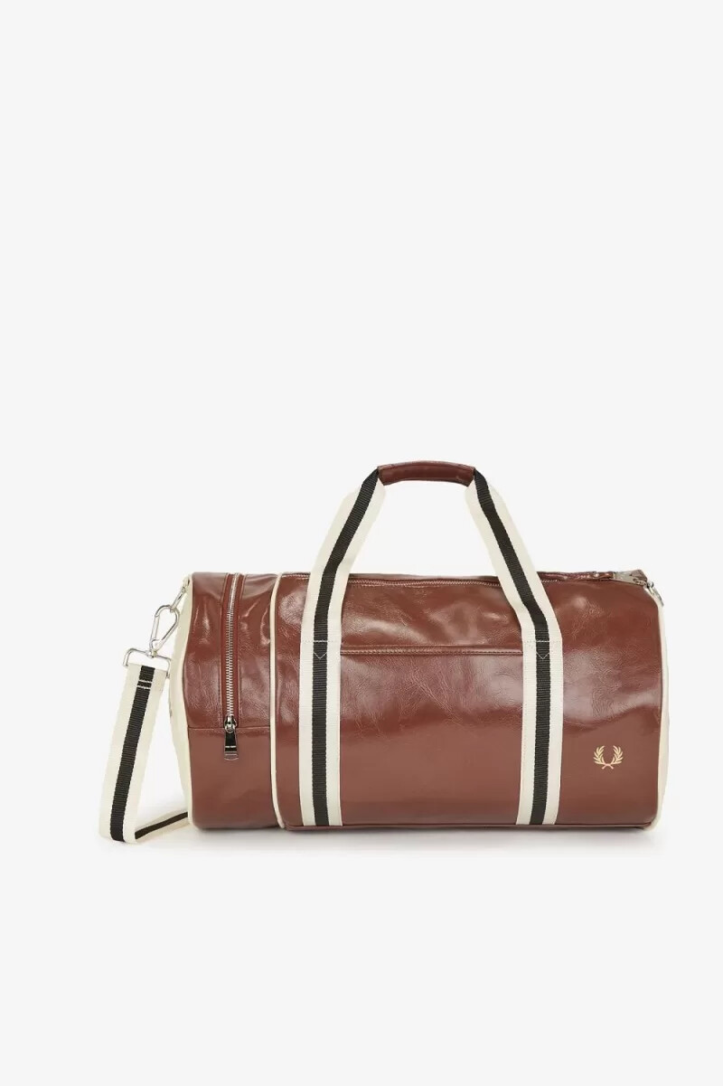 fred perry classic barrel herrentasche whiskybraun