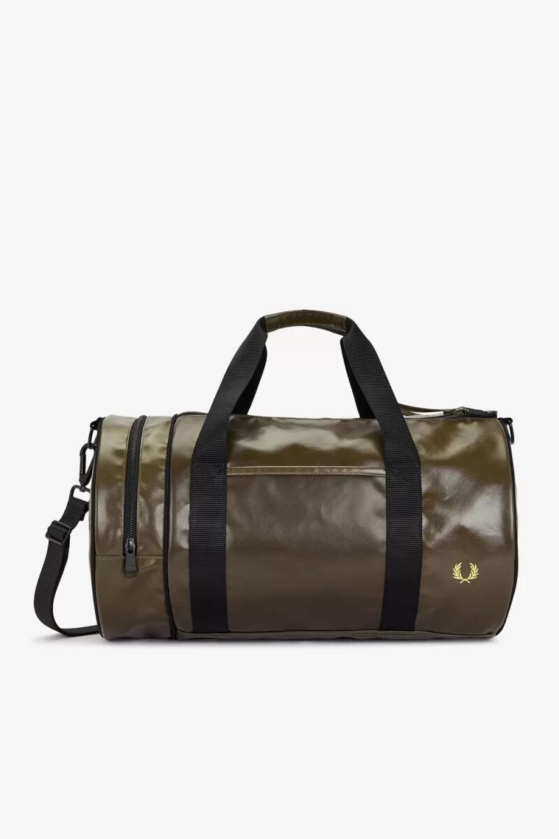 fred perry tonal barrel herrentaschen uniform grün gold
