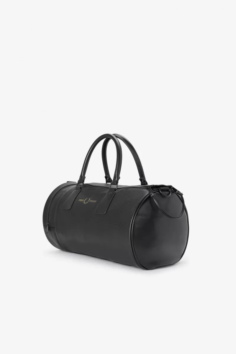 fred perry scotch grain barrel herrentasche schwarz