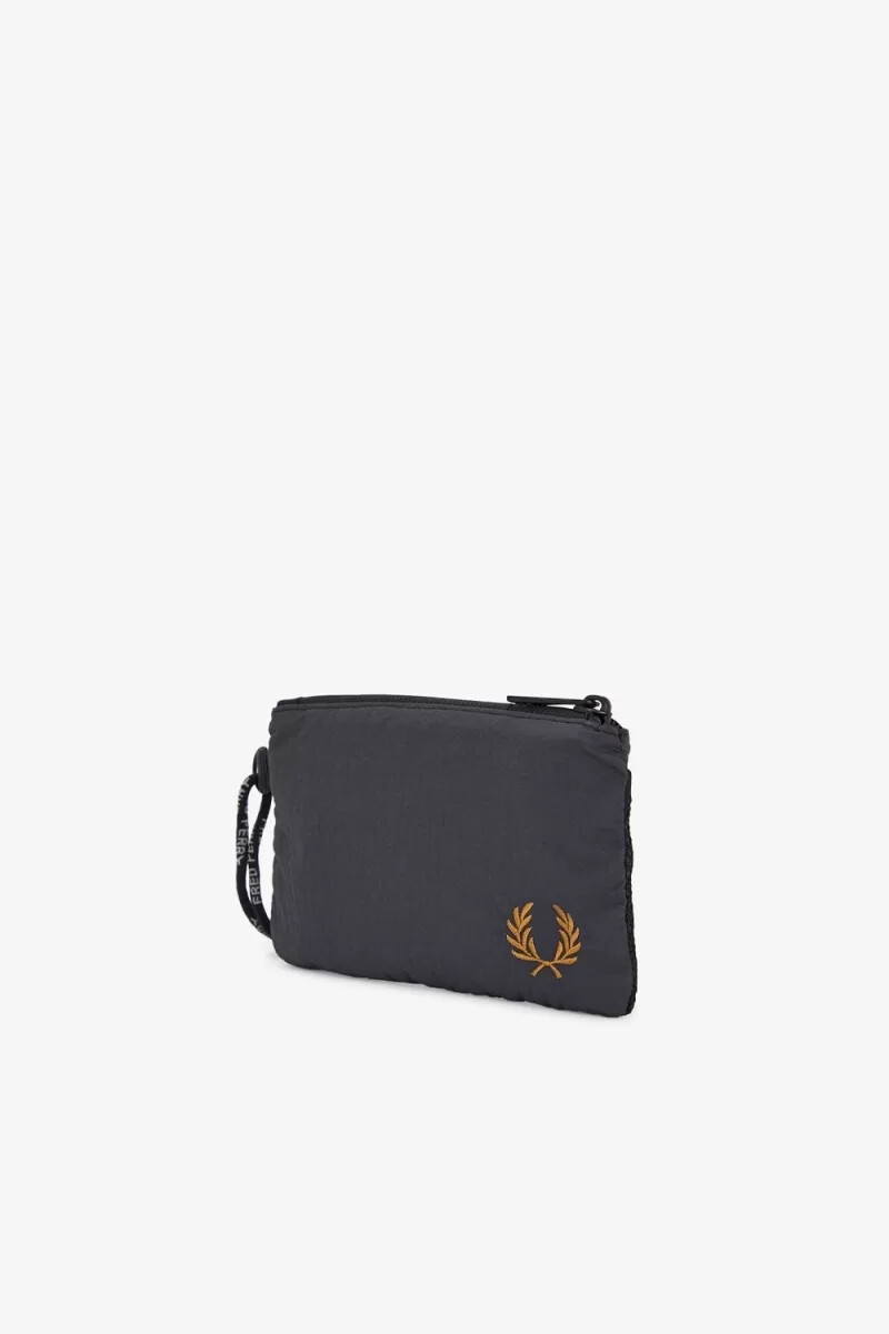 fred perry nylon-lanyard mit knitterverschluss für herrentaschen ankergrau