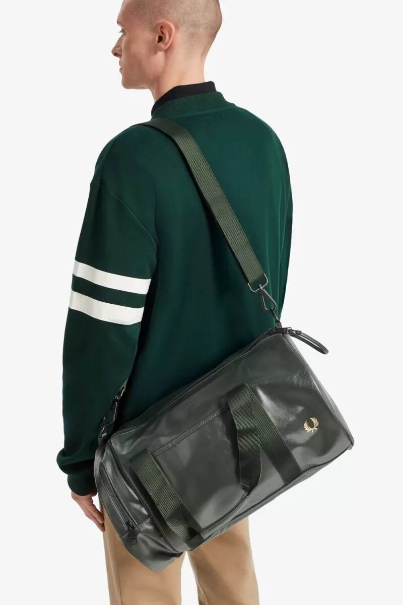 fred perry tonal barrel herrentaschen dunkelgrün