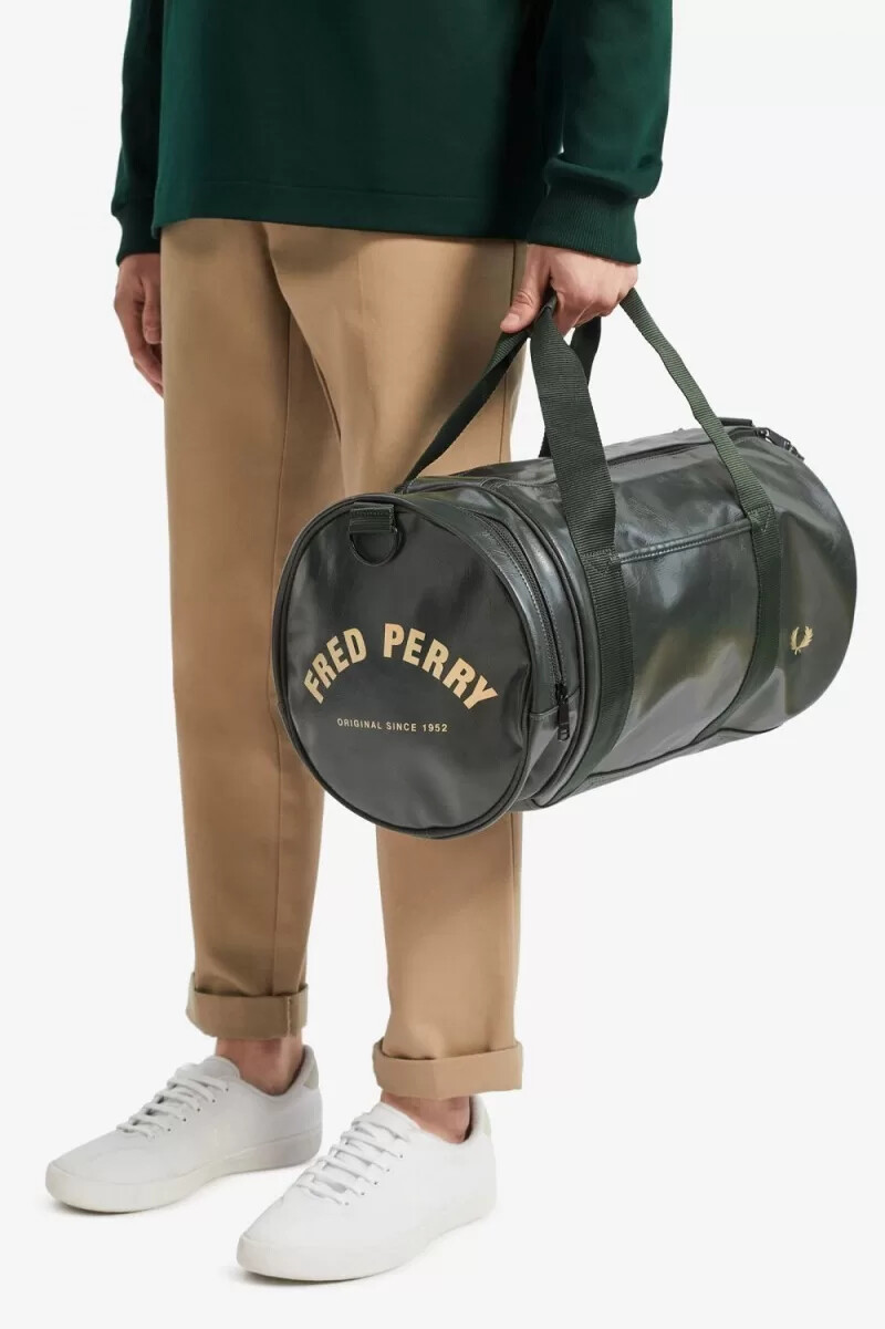 fred perry tonal barrel herrentaschen dunkelgrün