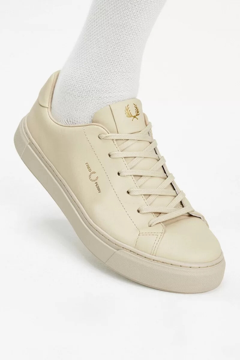 fred perry b71 herren-tennisschuhe haferflocken-gold