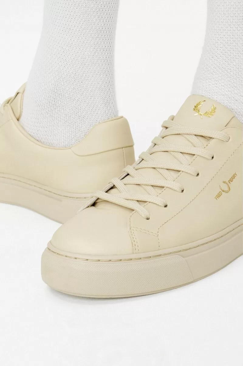 fred perry b71 herren-tennisschuhe haferflocken-gold