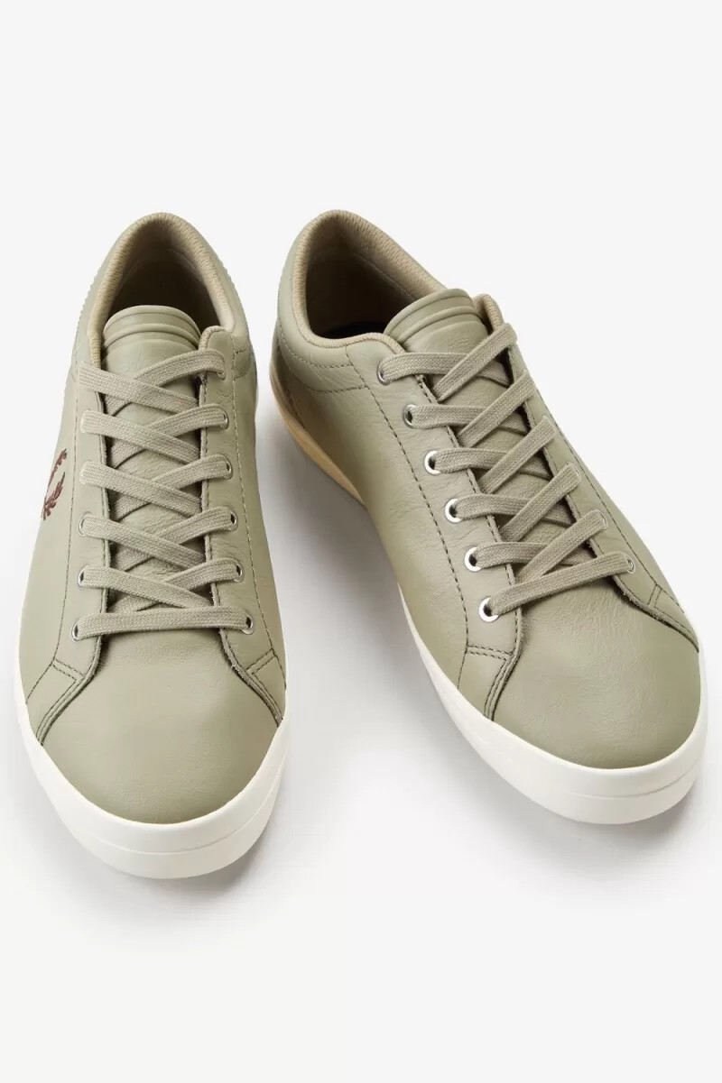 fred perry baseline herren-tennisschuhe warmgraudunkelrot
