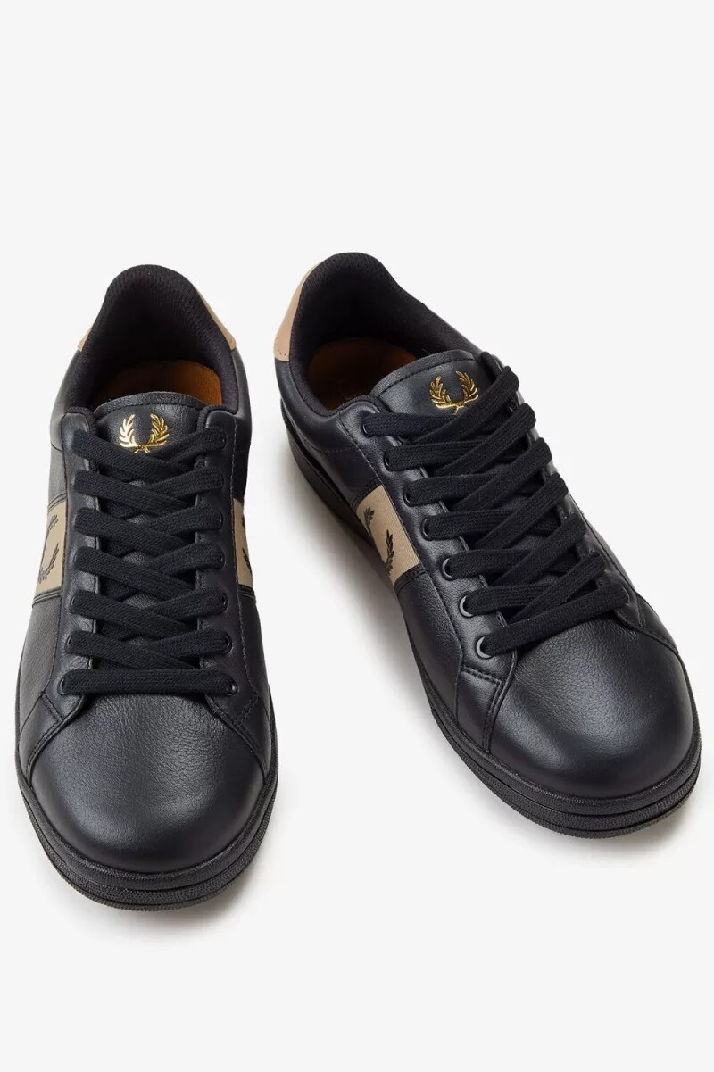 fred perry b721 herren-tennisschuhe schwarz grün