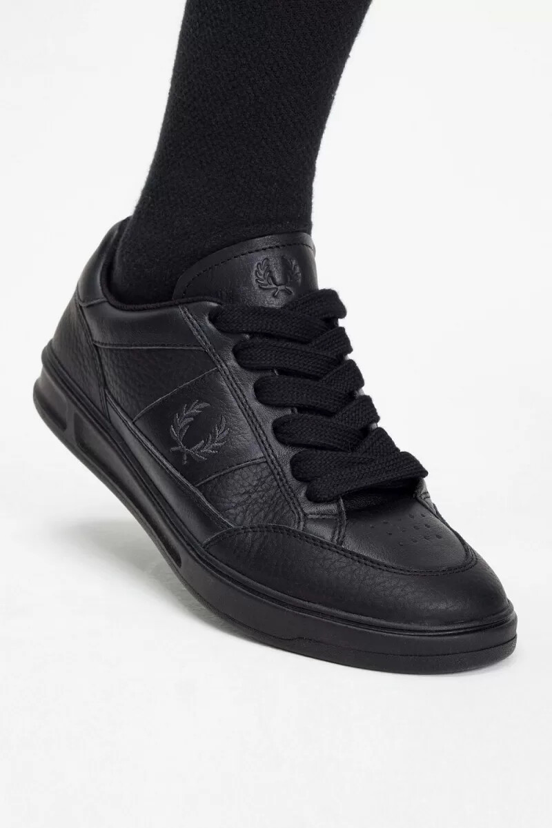 fred perry b440 herren-tennisschuhe schwarzanchorgrau