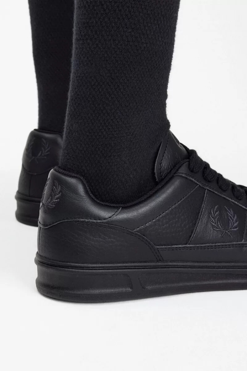 fred perry b440 herren-tennisschuhe schwarzanchorgrau
