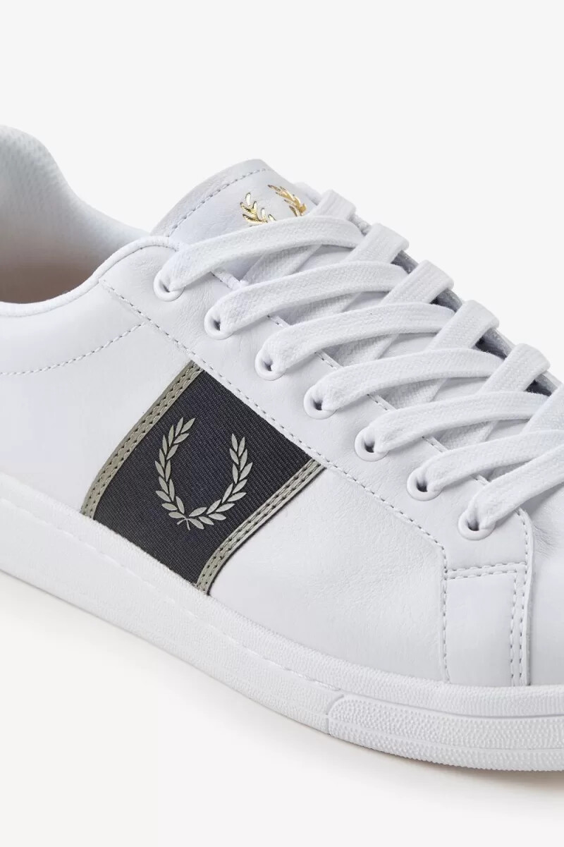 fred perry b721 herren-tennisschuhe weiß warmgrau