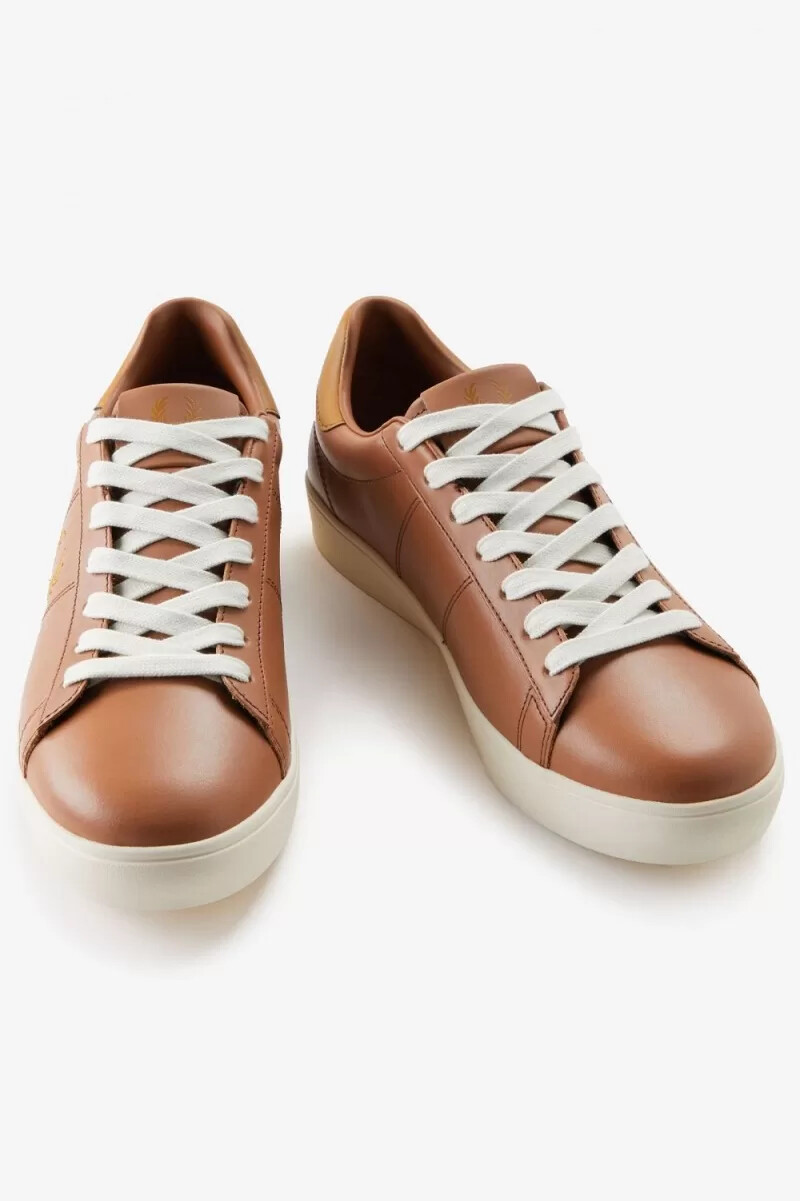 fred perry spencer herren-tennisschuhe dunkelbraundunkelbraun