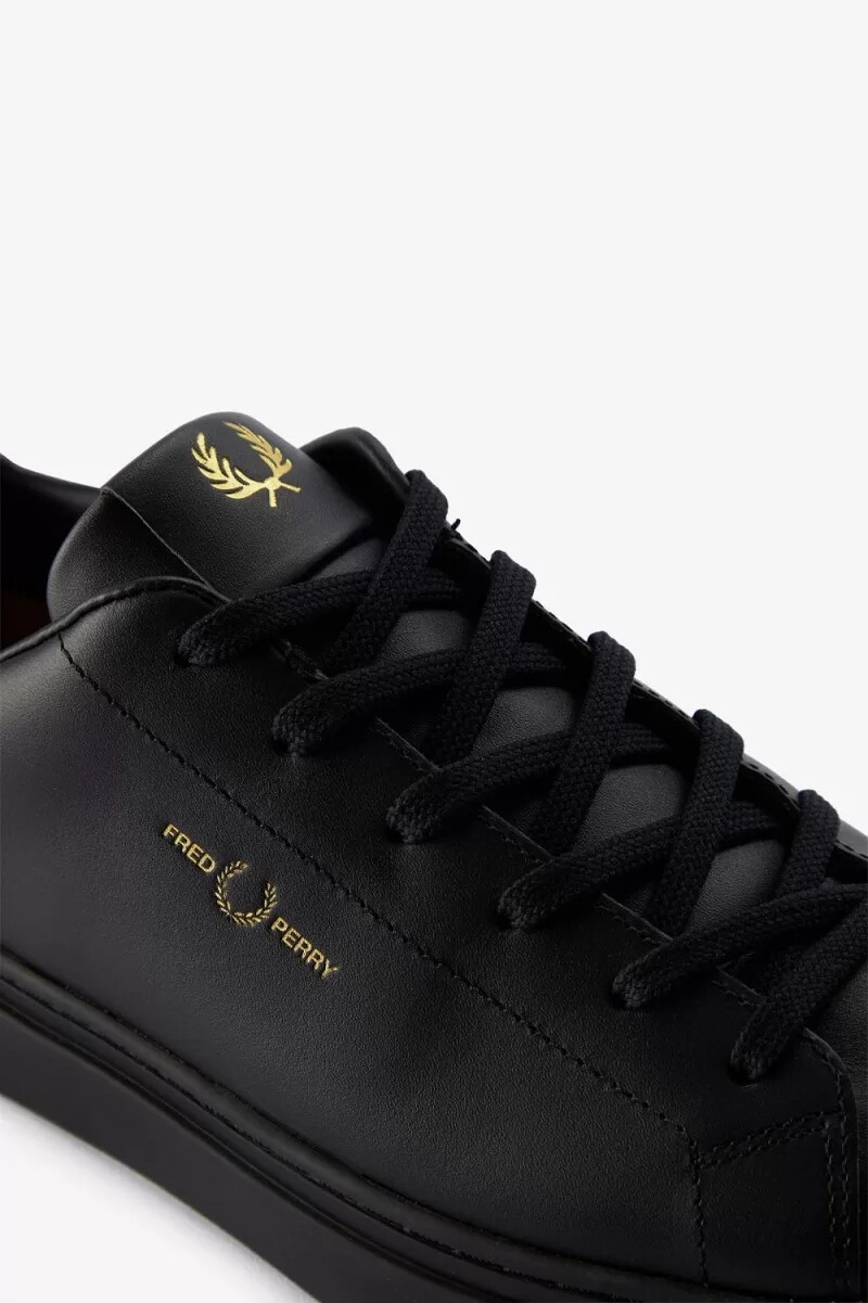 fred perry b71 herren-tennisschuhe schwarz gold