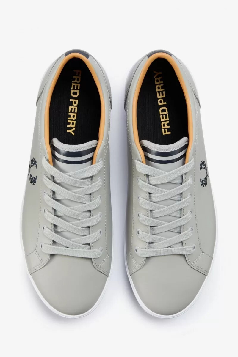 fred perry baseline herren-tennisschuhe grau marineblau