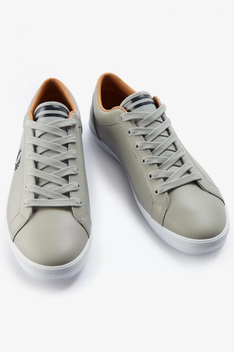 fred perry baseline herren-tennisschuhe grau marineblau
