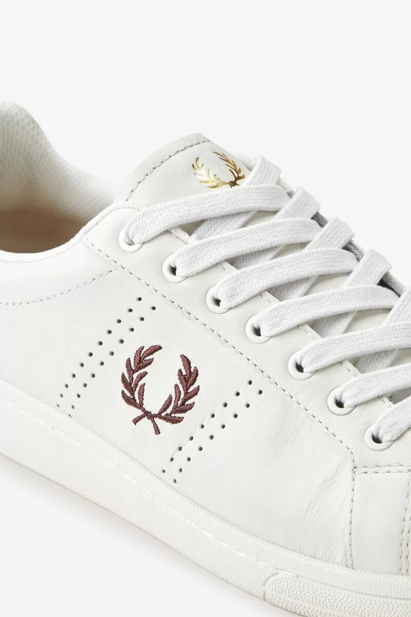 fred perry b721 herren-tennisschuhe elfenbein dunkelrot