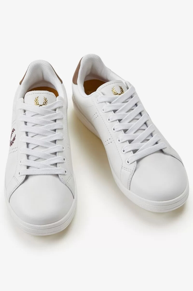 fred perry b721 herren-tennisschuhe elfenbein dunkelrot