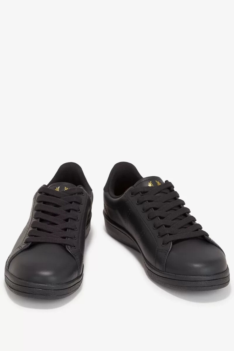 fred perry b721 herren-tennisschuhe schwarzgunmetal