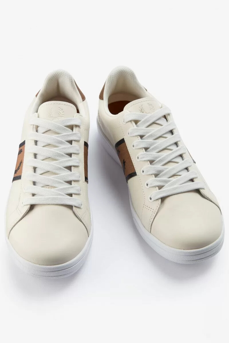 fred perry b721 herren-tennisschuhe elfenbein schwarz
