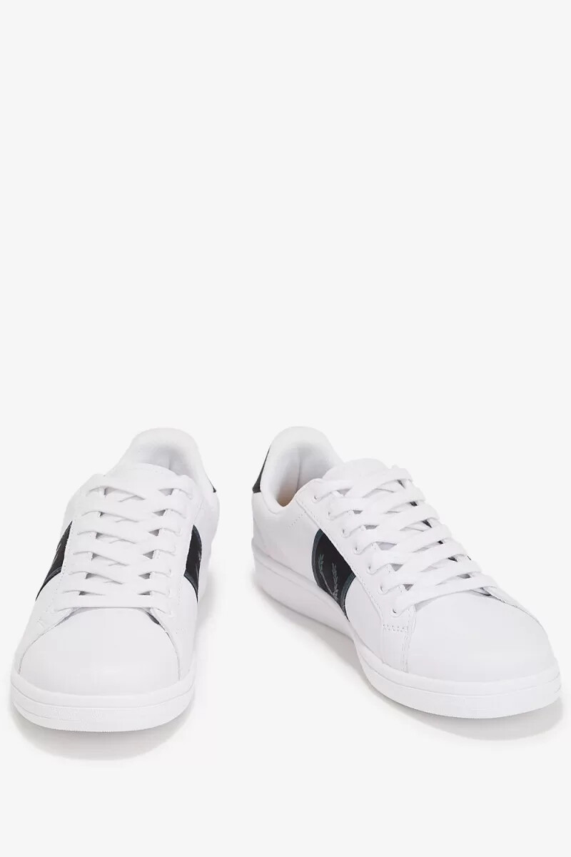 fred perry b721 herren-tennisschuhe weiß petrolblau