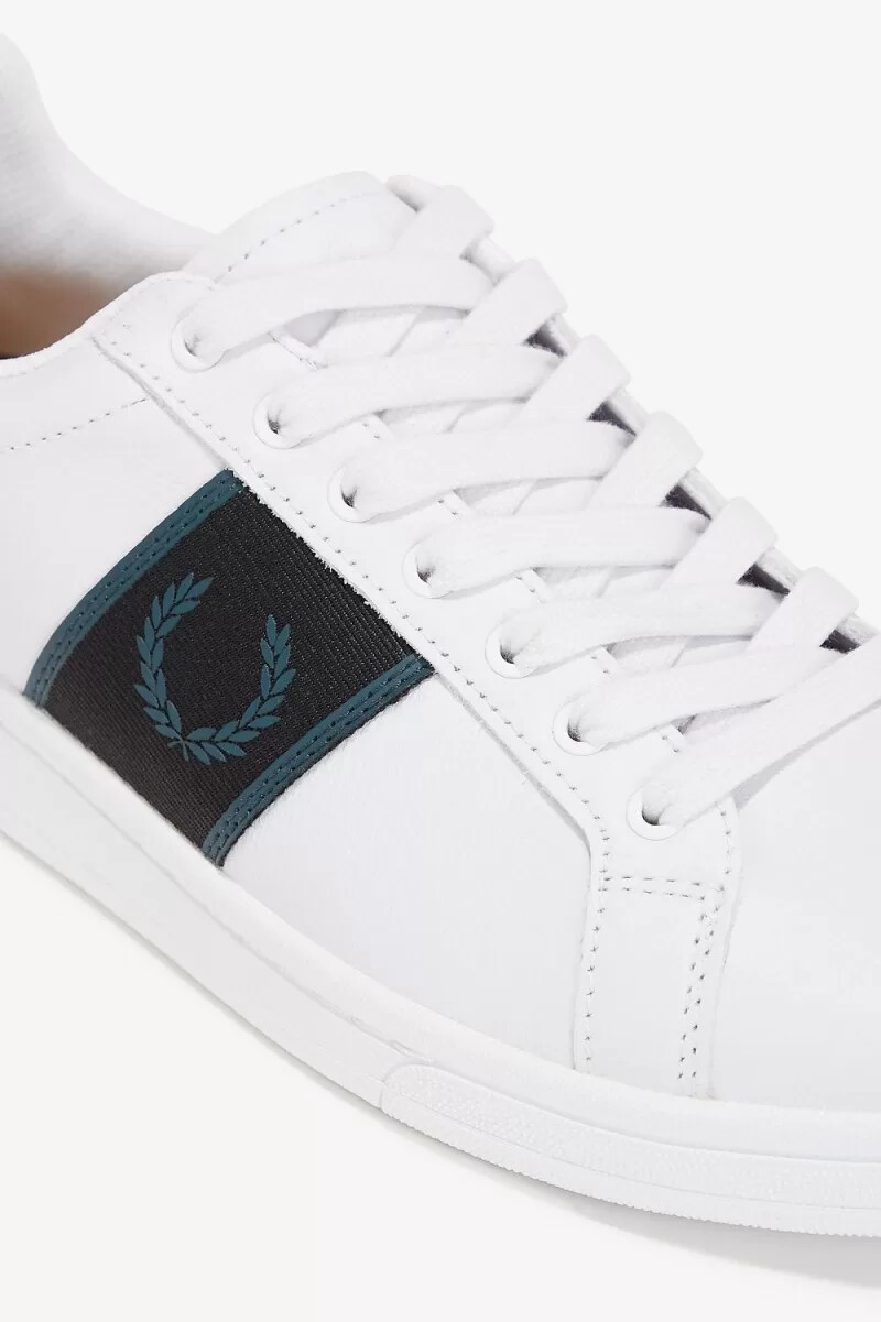 fred perry b721 herren-tennisschuhe weiß petrolblau