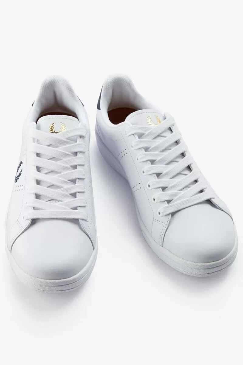 fred perry b721 herren-tennisschuhe weiß marineblau