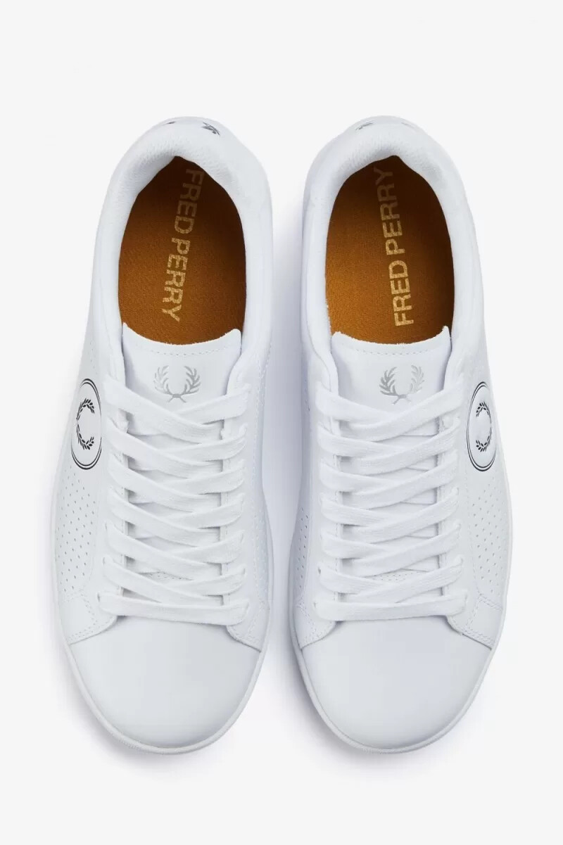 fred perry b721 herren-tennisschuhe weiß schwarz