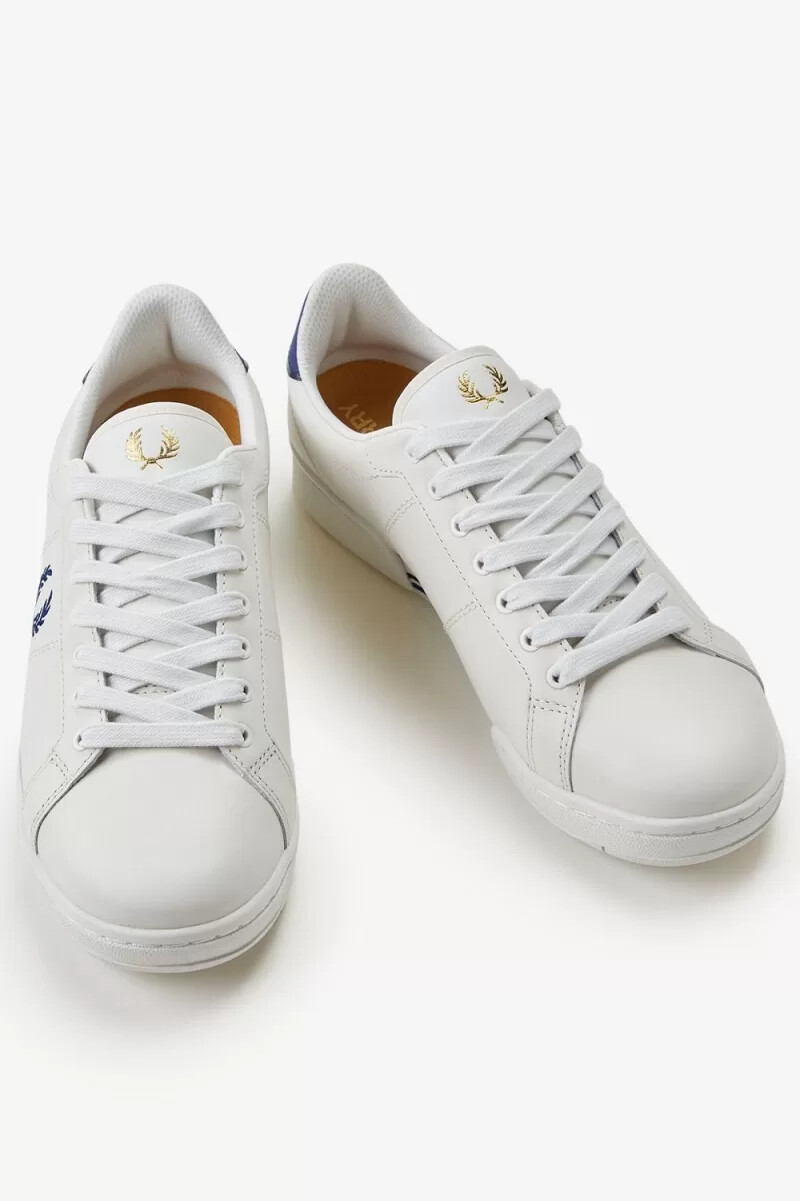 fred perry b722 herren-tennisschuhe elfenbein schattiertes kobalt