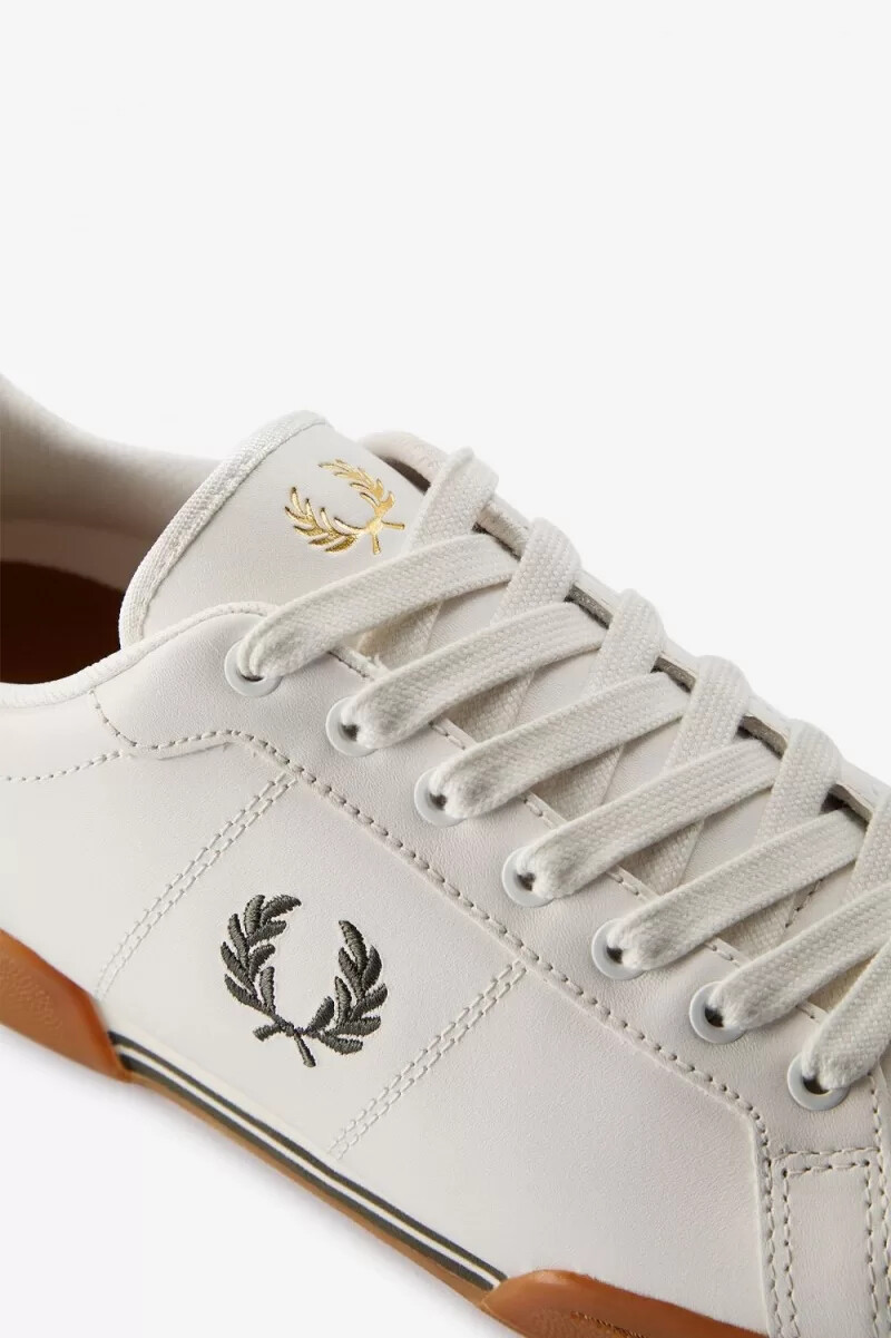 fred perry b722 herren-tennisschuhe schneeweiß feldgrün