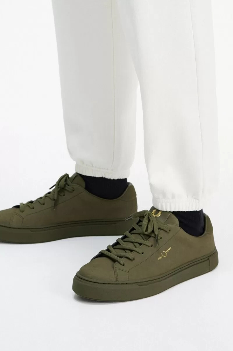fred perry b71 herren-tennisschuhe uniform grüngold