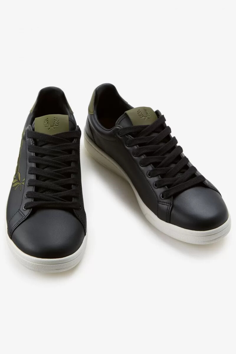 fred perry b721 herren-tennisschuhe schwarz