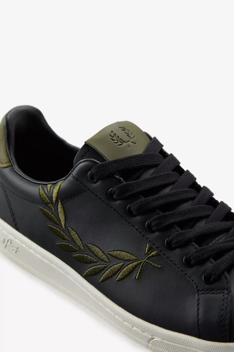fred perry b721 herren-tennisschuhe schwarz